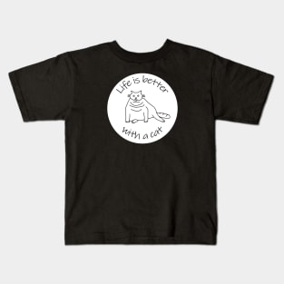 Animals Quote Disc Life is Better with a Chonk Cat Kids T-Shirt